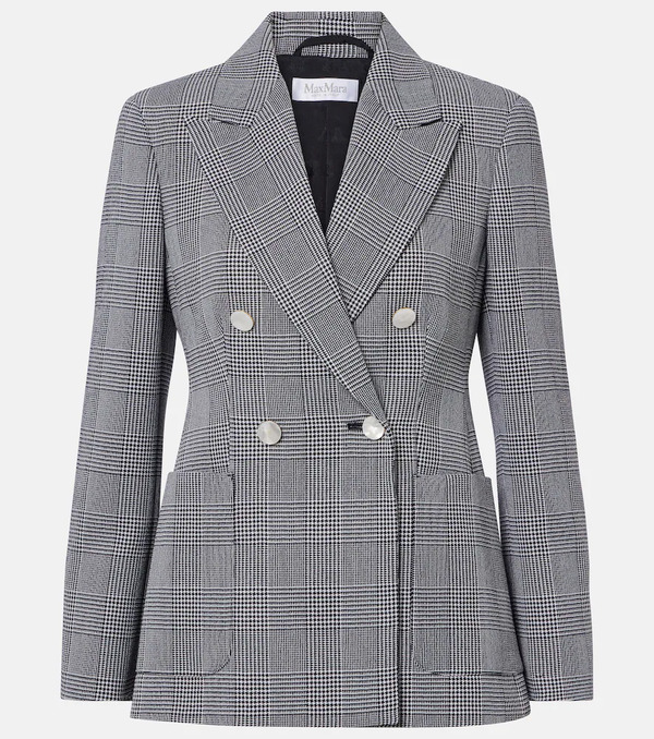  Max Mara Max Mara Prince Of Wales Check Virgin Wool Blazer 