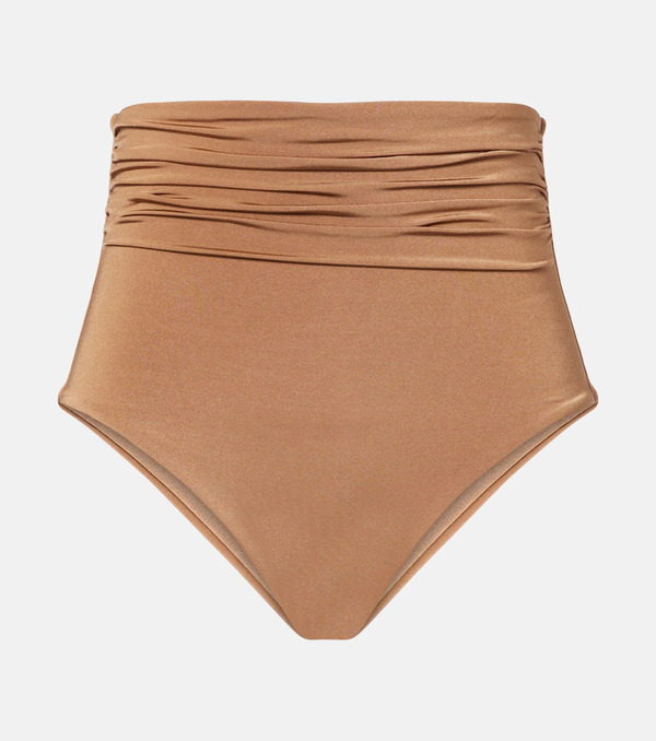  Max Mara Max Mara Salli Draped High-rise Bikini Bottoms 