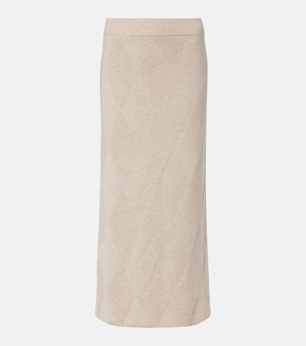  Max Mara Max Mara Salubre Argyle Cashmere Midi Skirt 