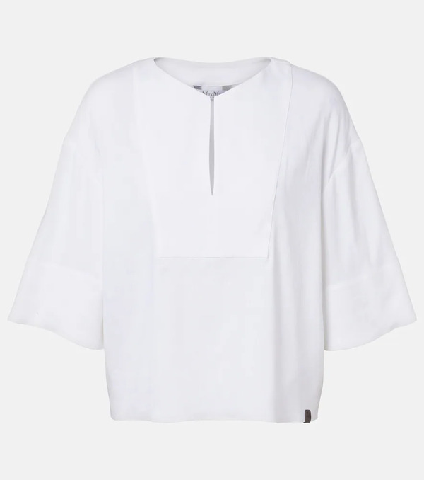  Max Mara Max Mara Sospiro Linen-blend Top 