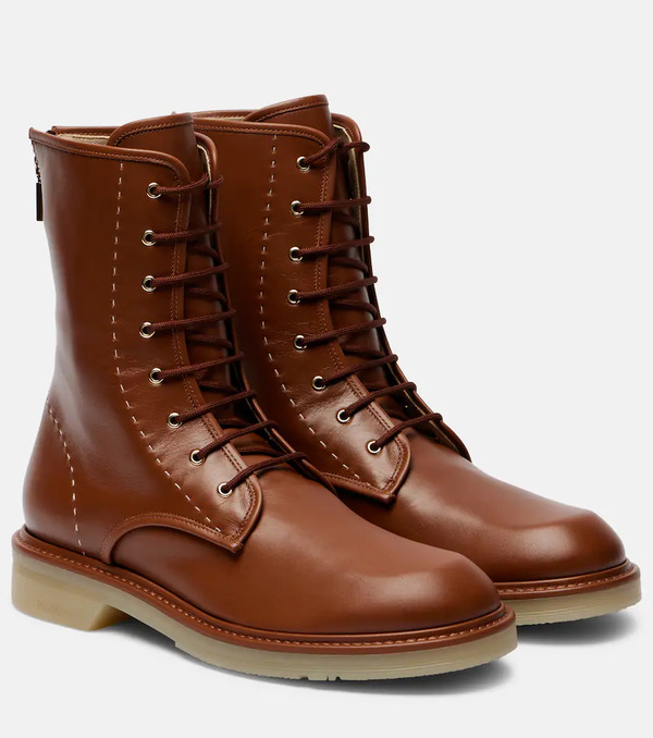 Max Mara Max Mara Urbancombat Leather Combat Boots 