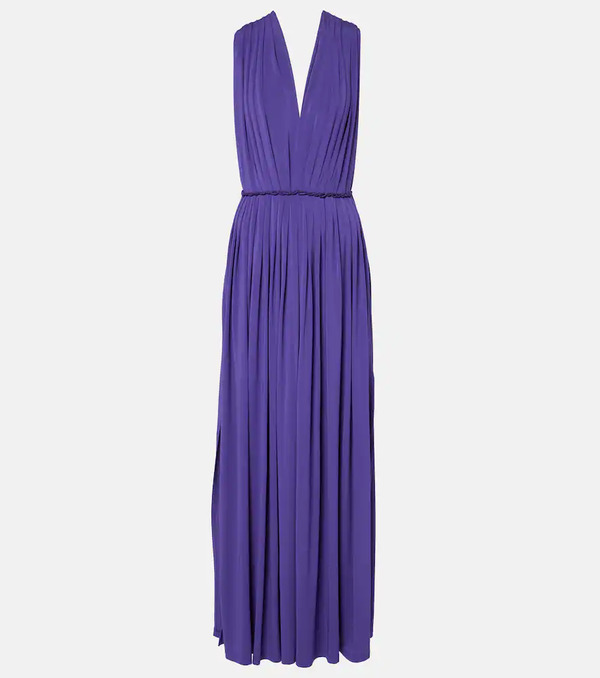  Max Mara Max Mara Walter Pleated Jersey Maxi Dress 