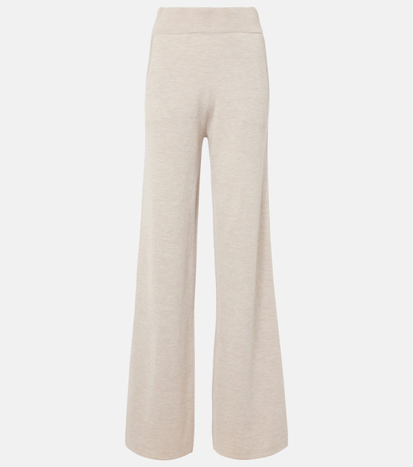  Max Mara Max Mara Wilma Knitted Wool Wide-leg Pants 