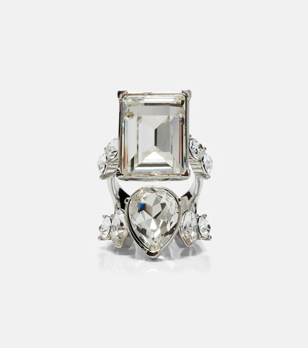  Mcqueen Mcqueen Cocktail Crystal-embellished Ring 