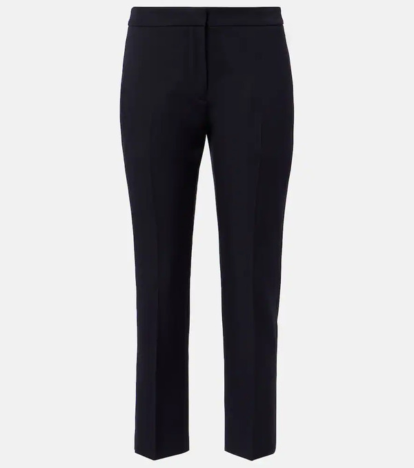  Mcqueen Mcqueen Cropped Wool Gabardine Flared Pants 