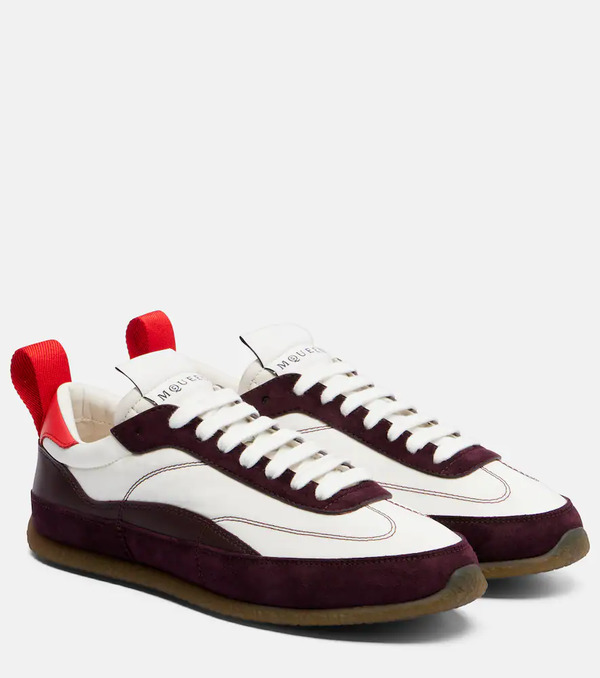  Mcqueen Mcqueen Ec1 Suede-trimmed Leather Sneakers 