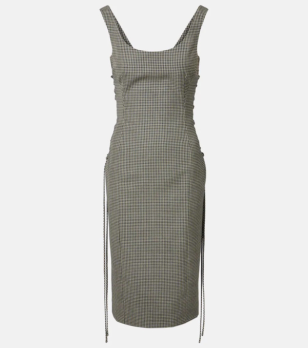  Mcqueen Mcqueen Gingham Midi Dress 