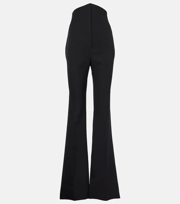  Mcqueen Mcqueen High-rise Wool Flared Pants 