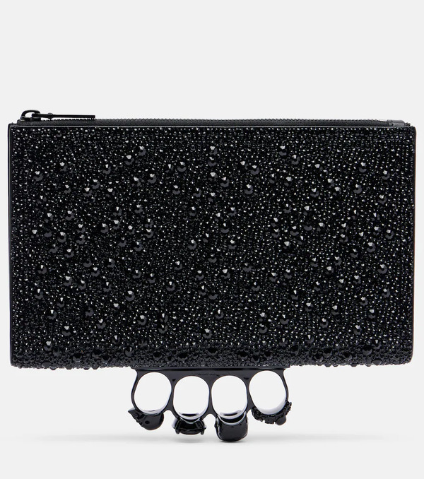  Mcqueen Mcqueen Knuckle Studded Leather Pouch 