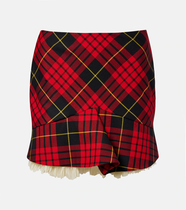  Mcqueen Mcqueen Macqueen Tartan Ruffled Miniskirt 