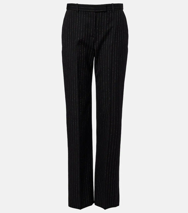  Mcqueen Mcqueen Pinstripe Wool Straight Pants 
