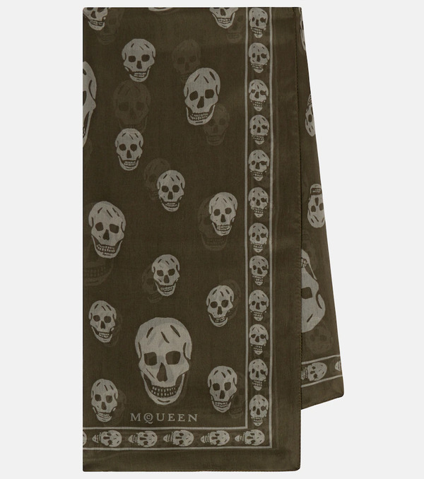  Mcqueen Mcqueen Printed Silk Scarf 