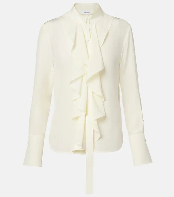  Mcqueen Mcqueen Ruffled Silk Blouse 