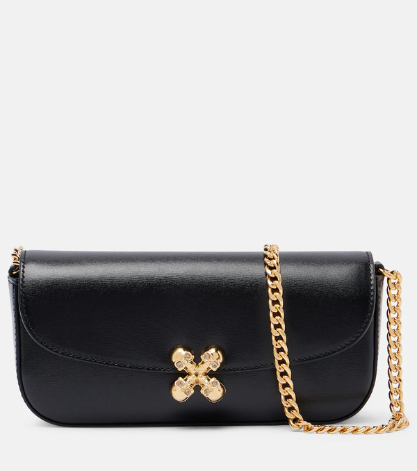  Mcqueen Mcqueen Skull Flower Small Leather Shoulder Bag 