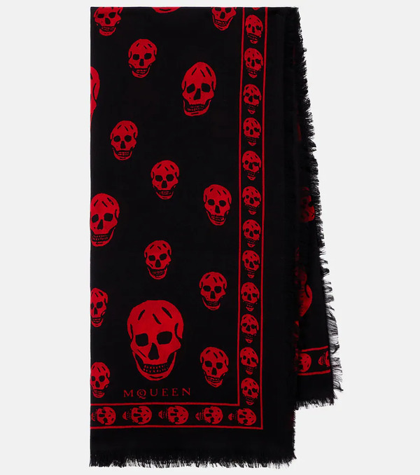  Mcqueen Mcqueen Skull Wool Scarf 