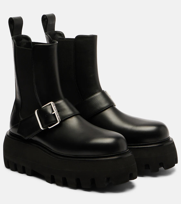  Mcqueen Mcqueen Sofa Buckle Leather Ankle Boots 