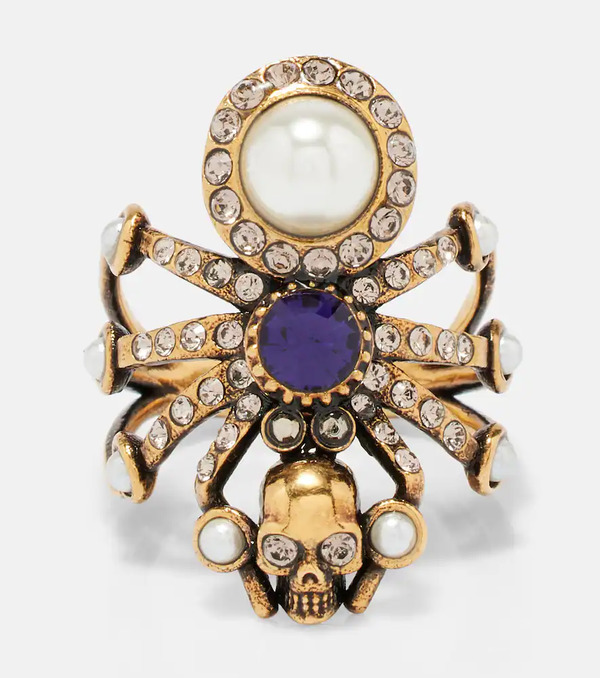  Mcqueen Mcqueen Spider Embellished Ring 
