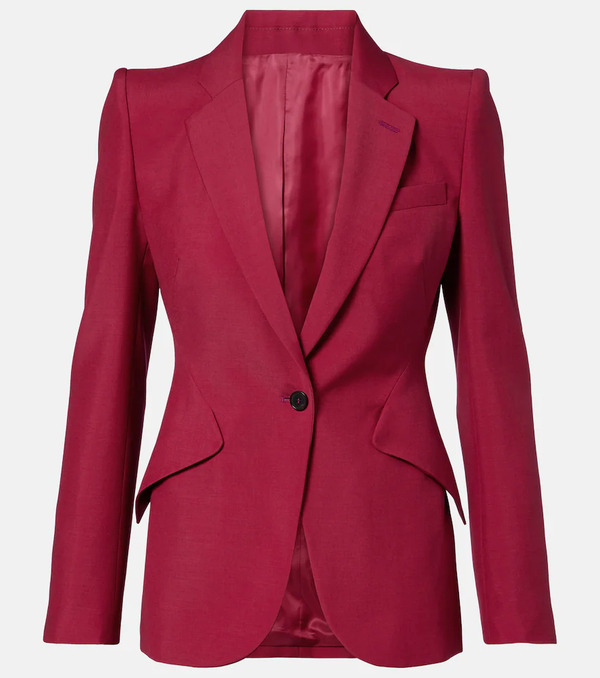  Mcqueen Mcqueen Wool And Mohair Blazer 