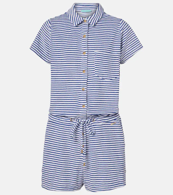  Melissa Odabash Melissa Odabash Cheryl Striped Cotton-blend Romper 