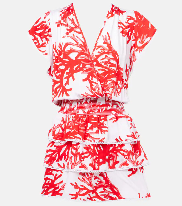  Melissa Odabash Melissa Odabash Jess Printed Tiered Minidress 