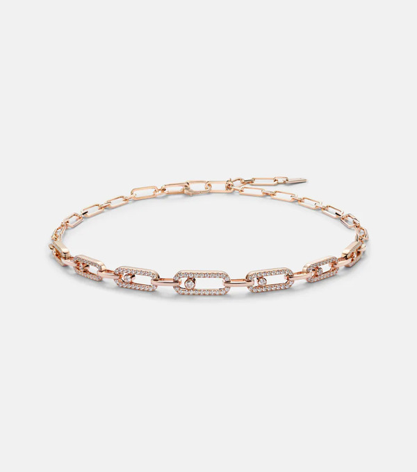  Messika Messika Move Link 18kt Rose Gold Choker With Diamonds 
