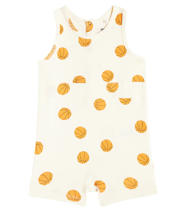  Mini Rodini Mini Rodini Baby Basketball Cotton Playsuit 