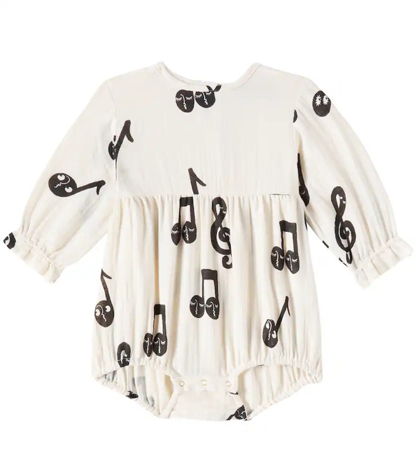  Mini Rodini Mini Rodini Baby Notes Cotton Muslin Onesie 