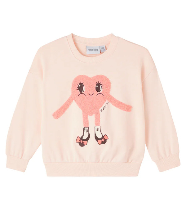  Mini Rodini Mini Rodini Heart In Shoes Cotton Sweatshirt 
