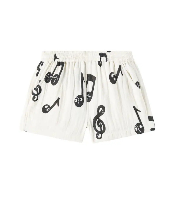  Mini Rodini Mini Rodini Note Cotton Muslin Shorts 