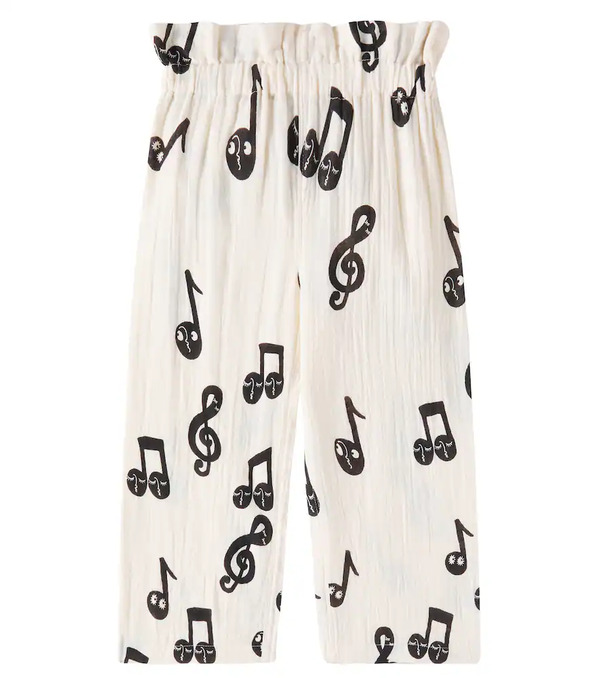  Mini Rodini Mini Rodini Notes Cotton Muslin Straight Pants 