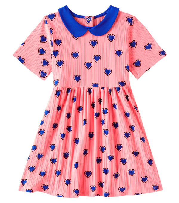  Mini Rodini Mini Rodini Outlined Hearts Cotton-blend Dress 