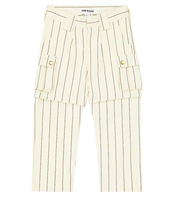  Mini Rodini Mini Rodini Striped Cotton Cargo Pants 