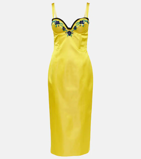  Miss Sohee Miss Sohee Iris Embellished Velvet Midi Dress 