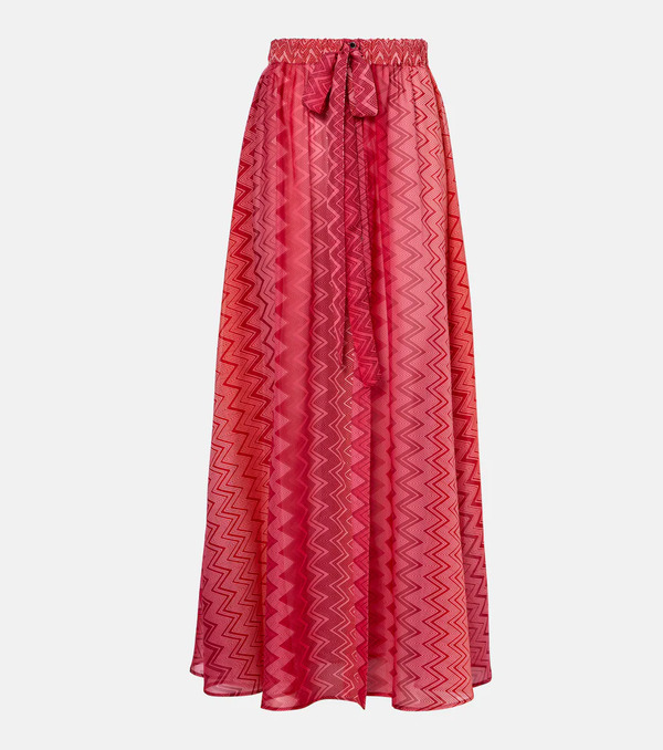  Missoni Missoni Chevron Silk Maxi Skirt 