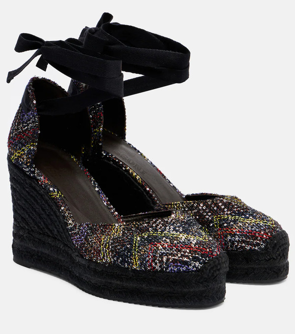  Missoni Missoni Eva 80 Sequined Espadrille Wedges 