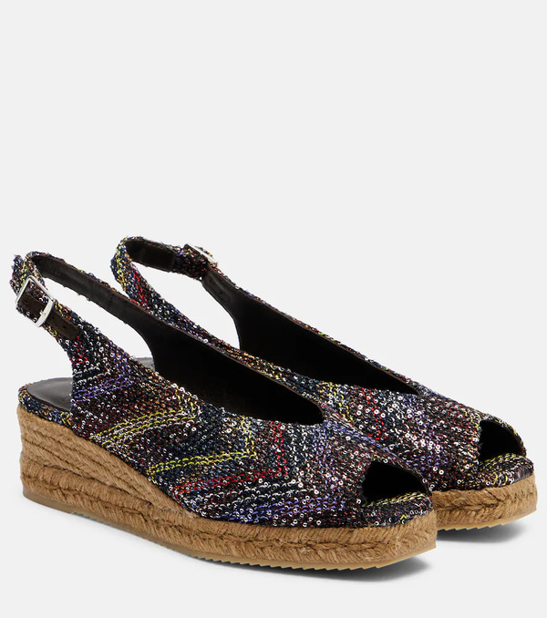  Missoni Missoni Joy 30 Sequined Espadrille Wedges 