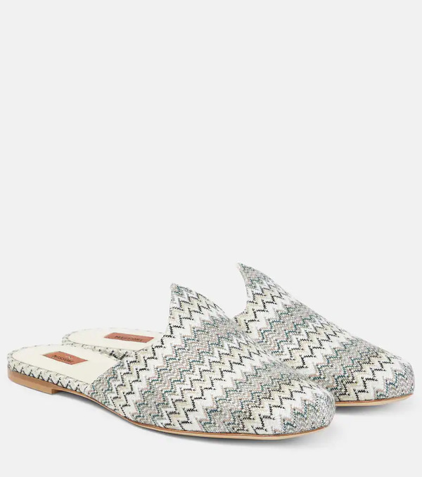  Missoni Missoni Zig Zag Canvas Mules 