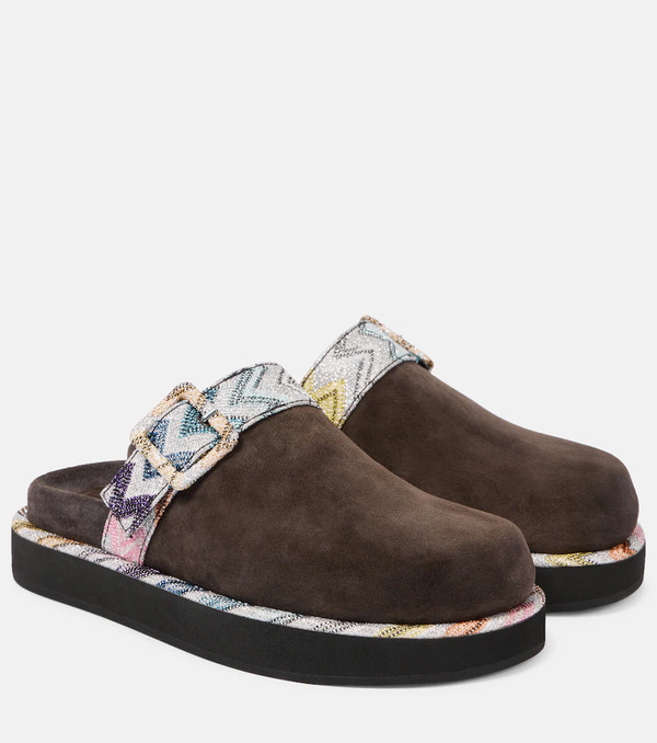  Missoni Missoni Zigzag Suede Clogs 