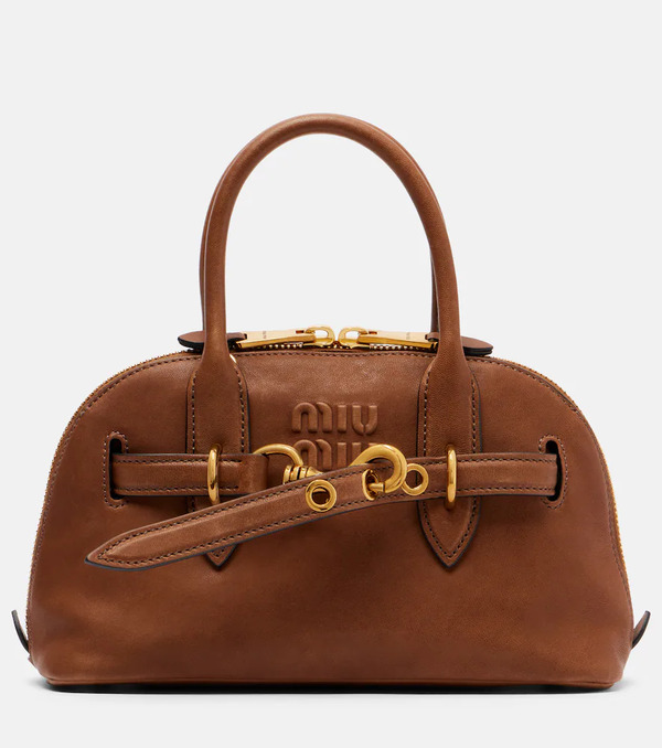  Miu Miu Miu Miu Adventure Leather Tote Bag 