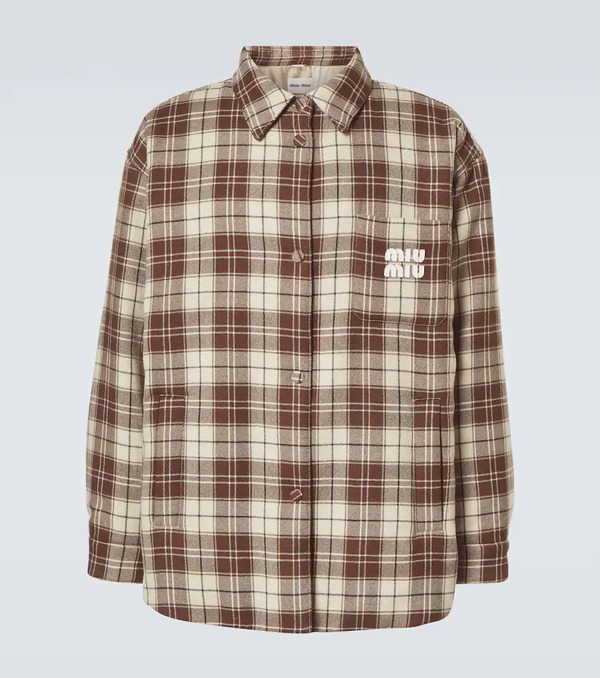  Miu Miu Miu Miu Checked Virgin Wool Jacket 