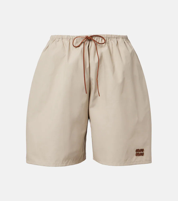  Miu Miu Miu Miu Cotton-blend Bermuda Shorts 