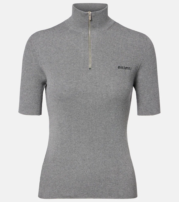  Miu Miu Miu Miu Cotton Half-zip Sweater 