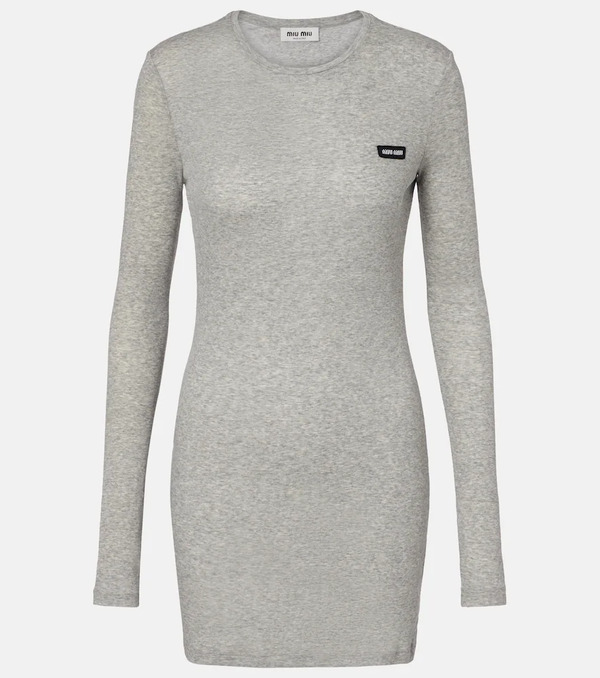  Miu Miu Miu Miu Cotton Jersey Minidress 
