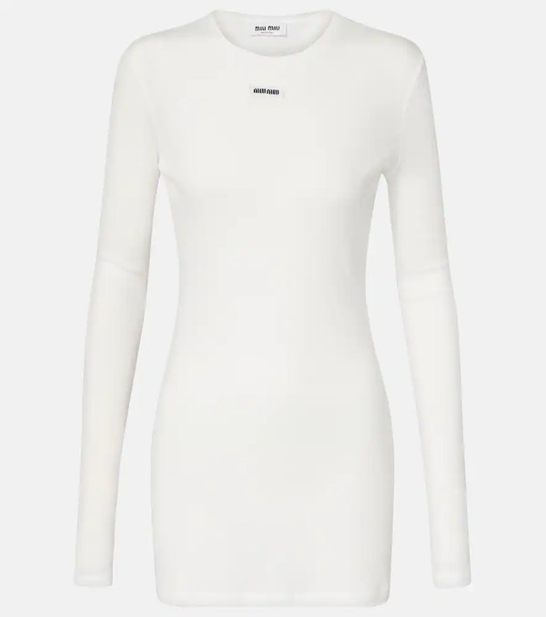  Miu Miu Miu Miu Cotton Jersey Minidress 