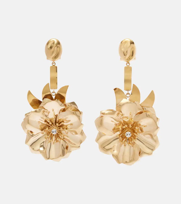  Miu Miu Miu Miu Floral Crystal-embellished Drop Earrings 