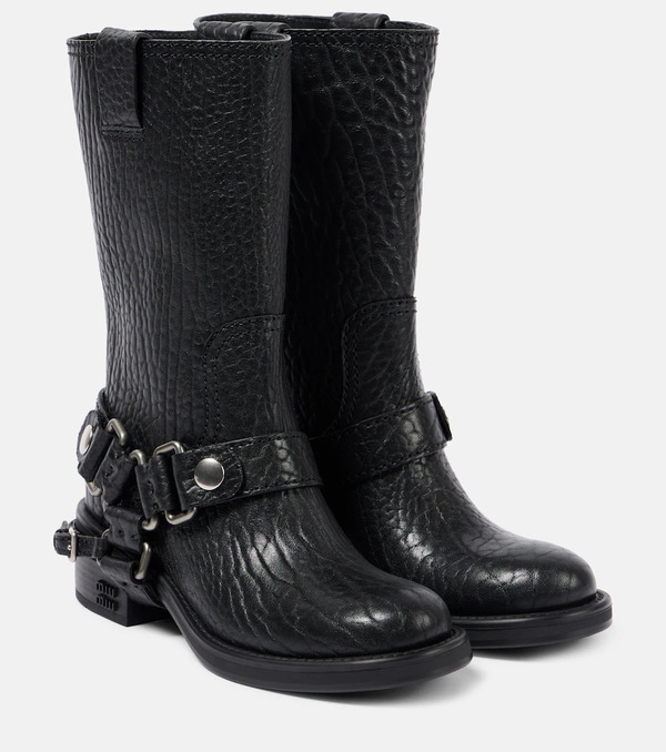  Miu Miu Miu Miu Leather Biker Boots 