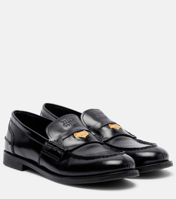  Miu Miu Miu Miu Leather Loafers 