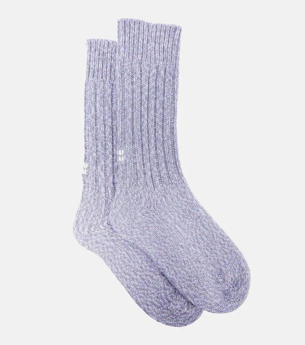  Miu Miu Miu Miu Logo Cashmere And Wool Socks 