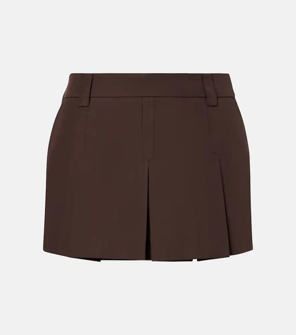  Miu Miu Miu Miu Logo Cotton-blend Miniskirt 