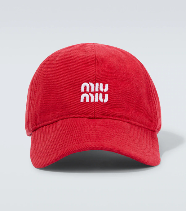  Miu Miu Miu Miu Logo Denim Baseball Cap 